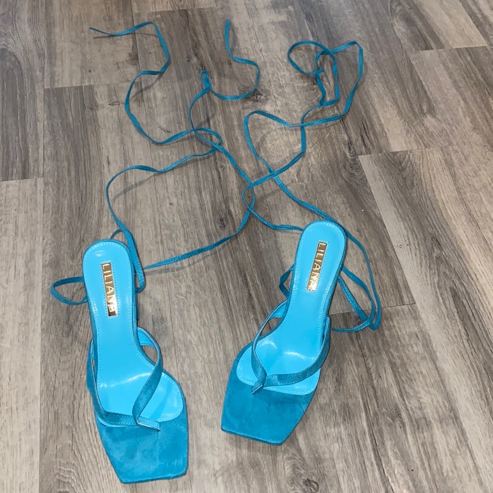 Square Toe, Lace Up Sandal/Heels